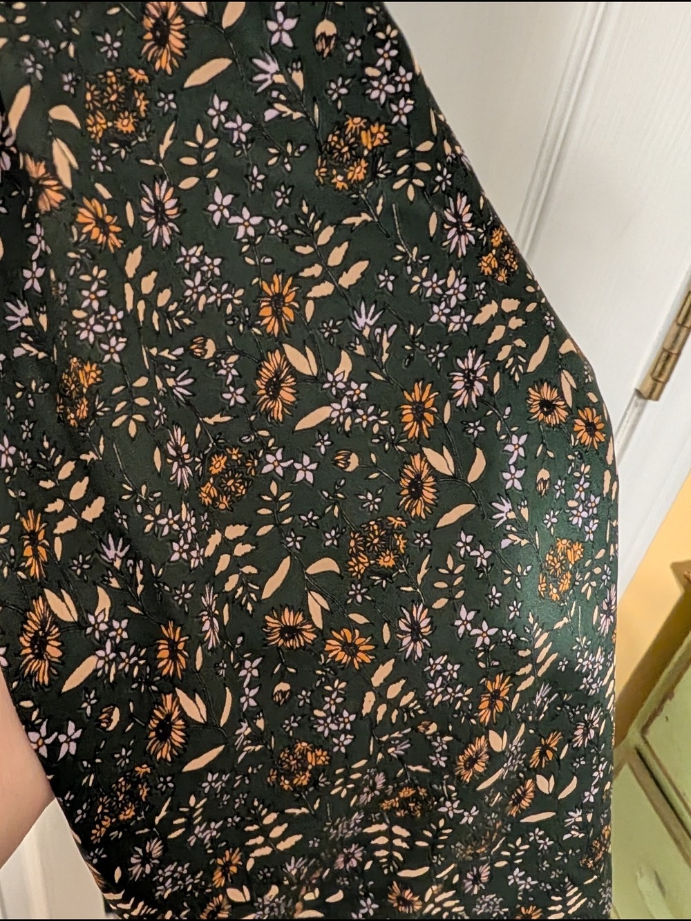 Amazon Essentials Dark Green Floral Mini Dress - Picture 5 of 7